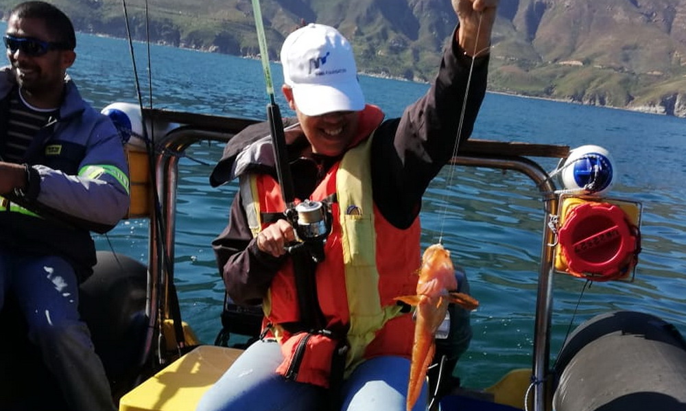 Scenic view of the ocean from our fishing boat near the Cape Peninsula